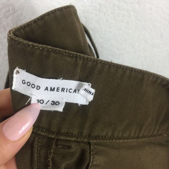 Good American Relaxed Good Skate Pants Brown Baggy Straight Leg Trousers Size 10 - Picture 6 of 16